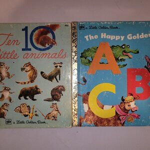 Vintage Little Golden Books Ten Little Animals and The Happy Golden ABC